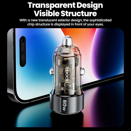 Toocki 60W USB Car Charger Quick Charge QC PD SCP 6A USB Type C Car Fast Charging For iPhone 15 14 13 Huawei Samsung Xiaomi
