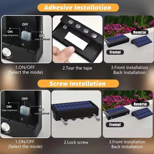 4pcs Solar Wall Light Outdoor Waterproof Solar Light Lighting Home Garden Courtyard Decoration Outdoor Sunlight Light