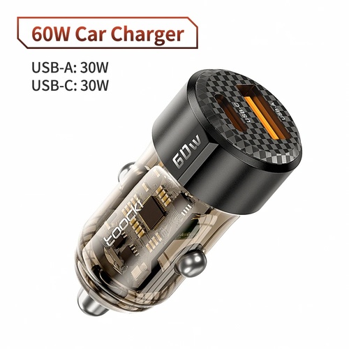 Toocki 60W USB Car Charger Quick Charge QC PD SCP 6A USB Type C Car Fast Charging For iPhone 15 14 13 Huawei Samsung Xiaomi